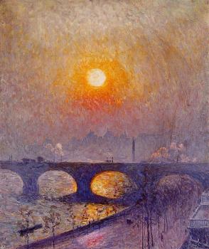 埃米爾 尅勞斯 Sunset over Waterloo Bridge